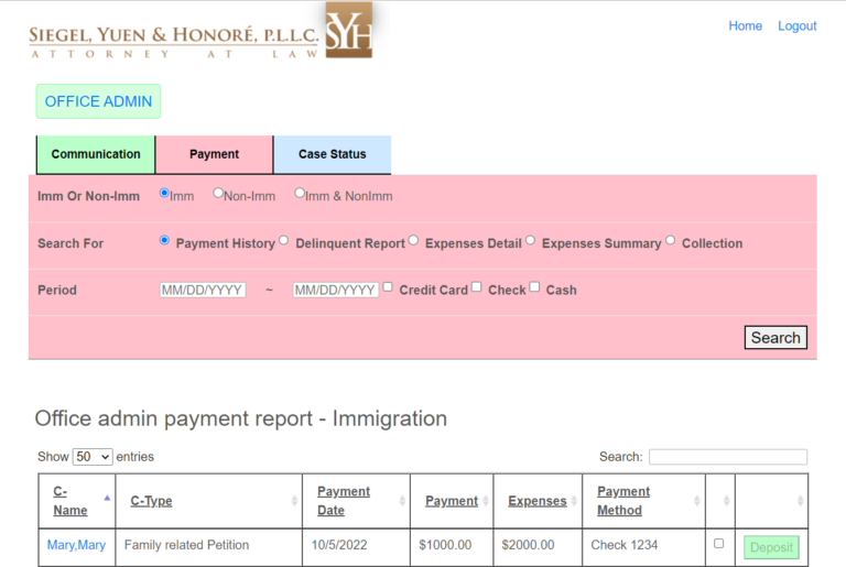 Payment History